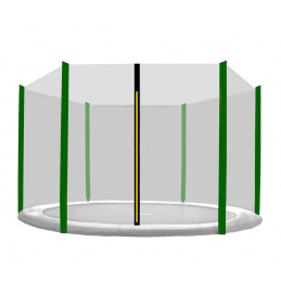 OUTLET Aga védőháló  305 cm-es trambulinhoz, 6 oszlop, Fekete háló / Sötétzöld