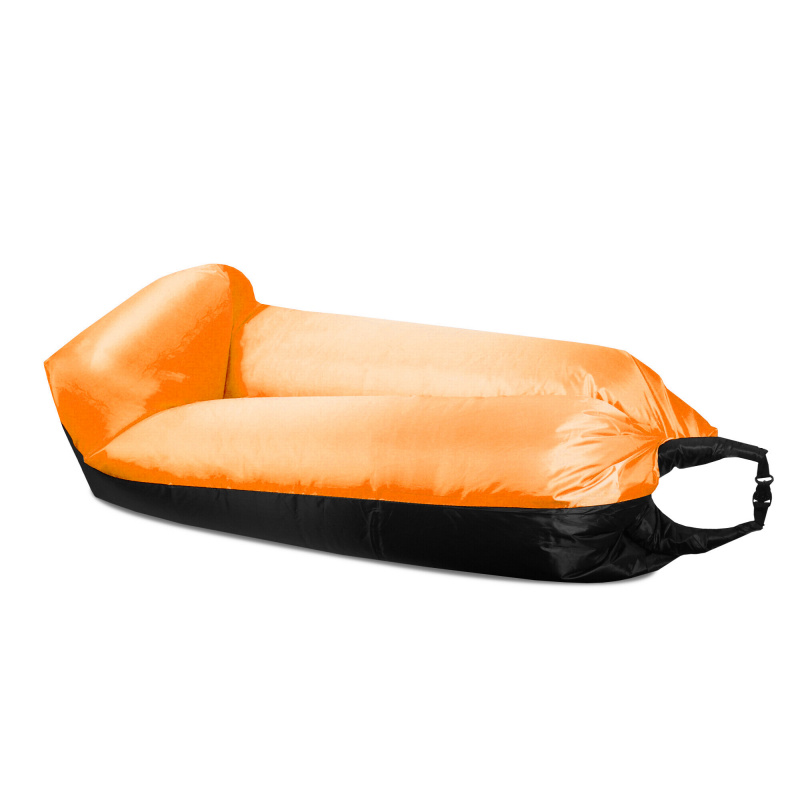 Aga Felfújható ágy LAZY BAG 230x70 cm Fekete/Narancssárga
