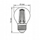 LED filament izzó AMBER - E27 - 6W - G45 - meleg fehér