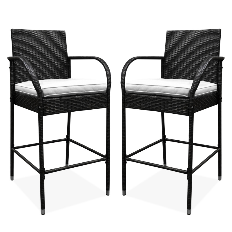 Aga 2x Rattan bárszék karfával Fehér