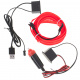 Autós LED hangulati világítás / USB-s autó / 12V piros szalag 3m