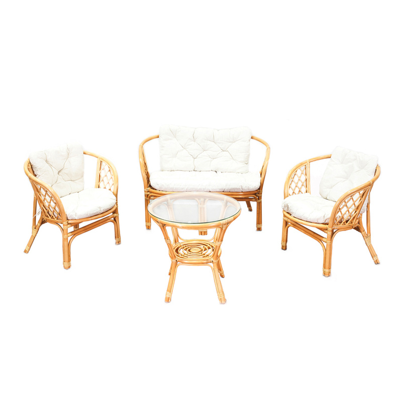 Aga Rattan kanapé garnitúra  szett BAHAMA Honey White