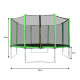 Aga SPORT PRO Trambulin 366 cm Világoszöld + védőháló + létra