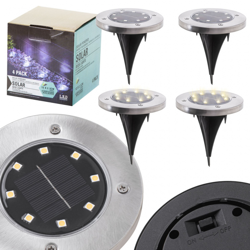 Aga Napelemes világítás 8LED 4db Hideg fehér