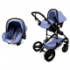 Kiduku Kombinált babakocsi 3 az 1-ben Kék