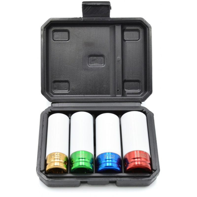 Geko 1/2" ütvecsavarozó dugókulcs készlet védőkupakkal 17-22 mm