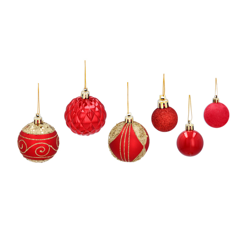 Aga Karácsonyi gömb MIX 33db Piros