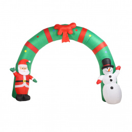 Aga Felfújható LED Mikulás és hóember kapuval 240 cm Aga Felfújható LED Mikulás és hóember kapuval 240 cm
