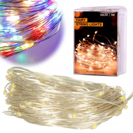 Dekoratív LED fényfüzér 5m 50LED színes Dekoratív LED fényfüzér 5m 50LED színes