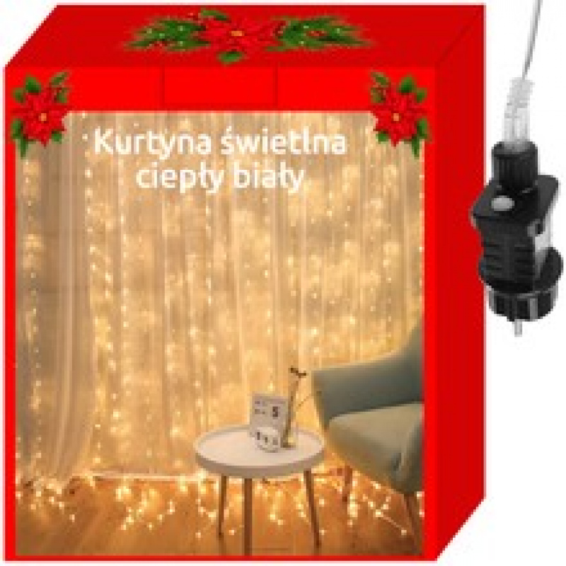 Fényfüggöny 300 LED meleg fehér ISO 11332