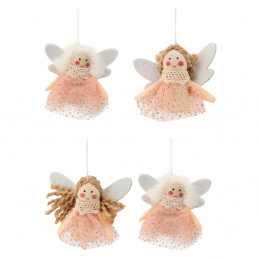 Aga Karácsonyi díszek készlet 4 db Angyalkák ruhában