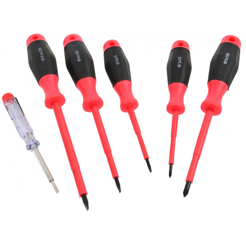 Geko Villanyszerelő csavarhúzó készlet teszterrel