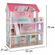 Aga MDF Babaház bútorokkal 70 cm Rózsaszín LED