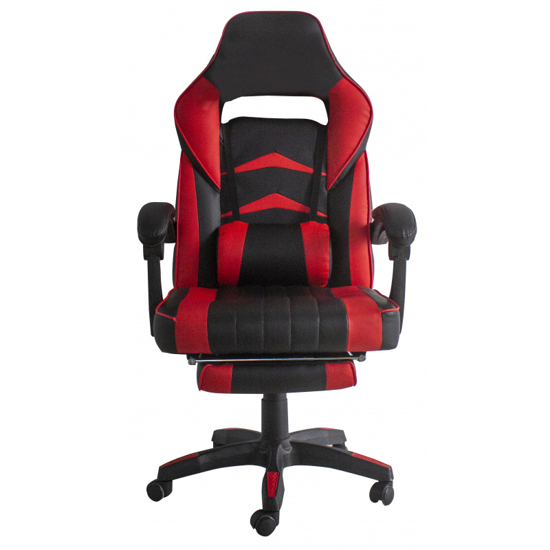 Aga irodai szék fekete - piros lábtartóval