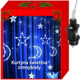 Csillag és hold fényfüggöny 138 LED hideg fehér ISO 11330