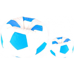 Aga kanapé táska BALL XXXL kék - fehér + lábtartó