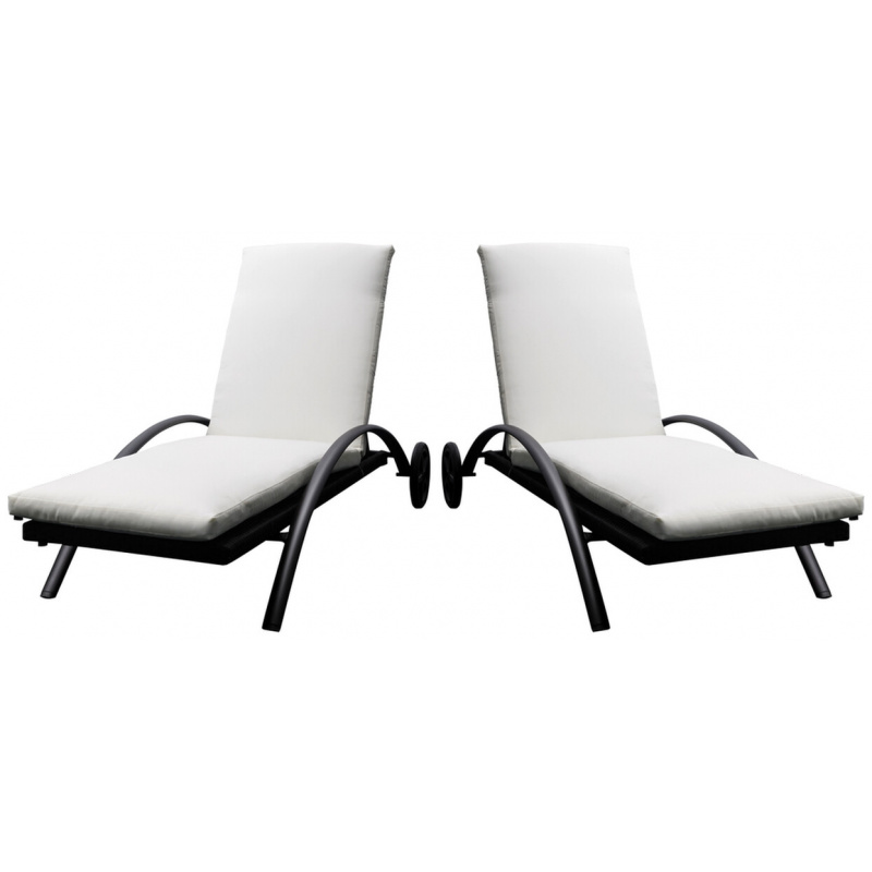 Aga 2x Kerti állítható napozóágy LOUNGE polyrattan Fekete