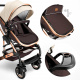 Kiduku Kombinált babakocsi 3 az 1-ben Bézs/Barna