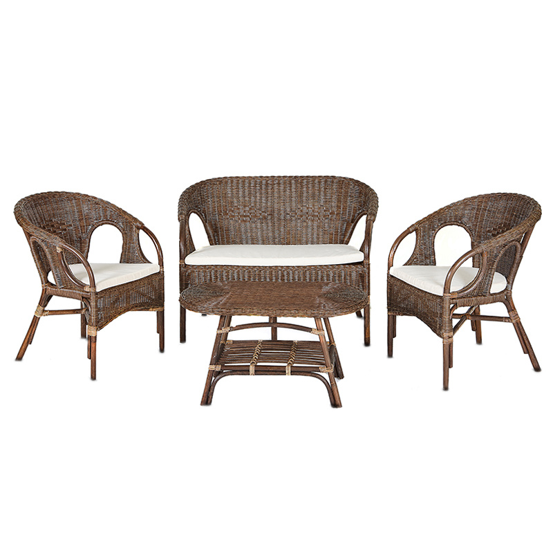 Aga Rattan  ülőgarnitúra szett URSUS Choco White