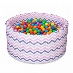 Aga Száraz medence 90x40 cm labdákkal ZigZag Színes
