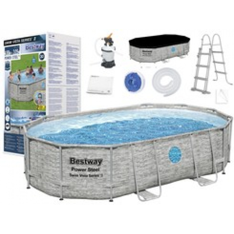 Bestway 488x305x107 medenceállvány 11in1 kő 56946