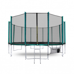 Aga SPORT PRO Trambulin 500 cm Sötétzöld + védőháló + létra + cipőtartó zseb