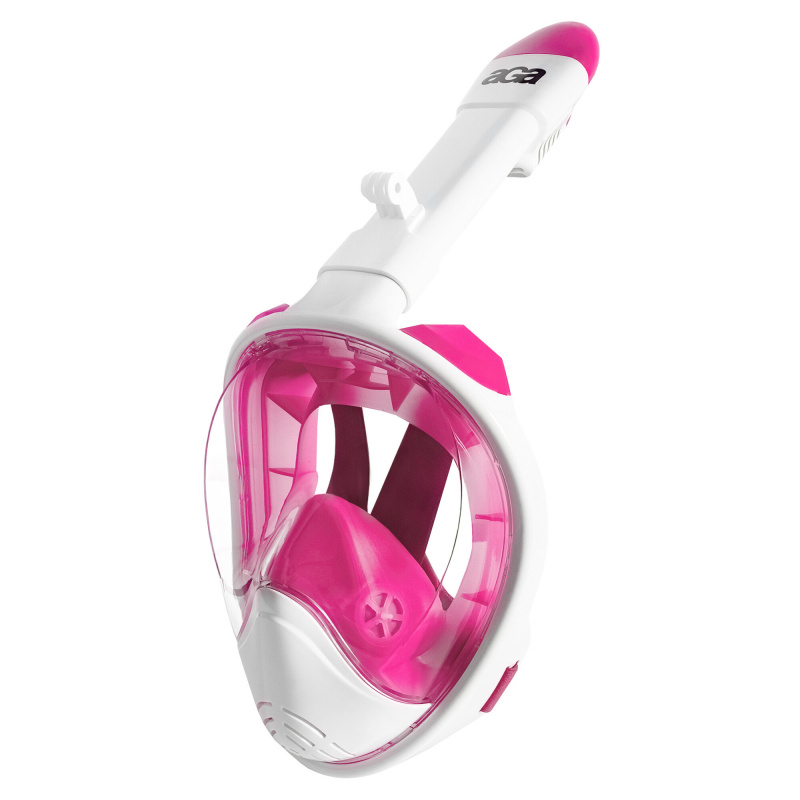 Aga Teljes arcot fedő búvármaszk L/XL Fehér/Rózsaszín