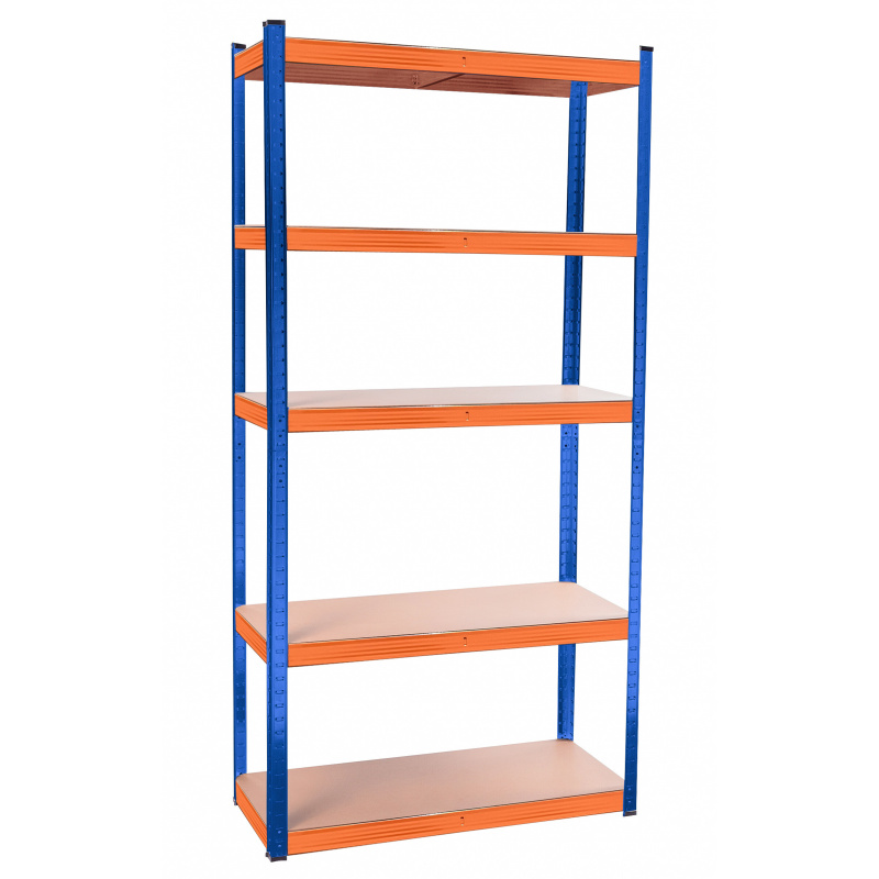 Aga Fém polc 180x90x40 cm 5 polc Kék/Narancs
