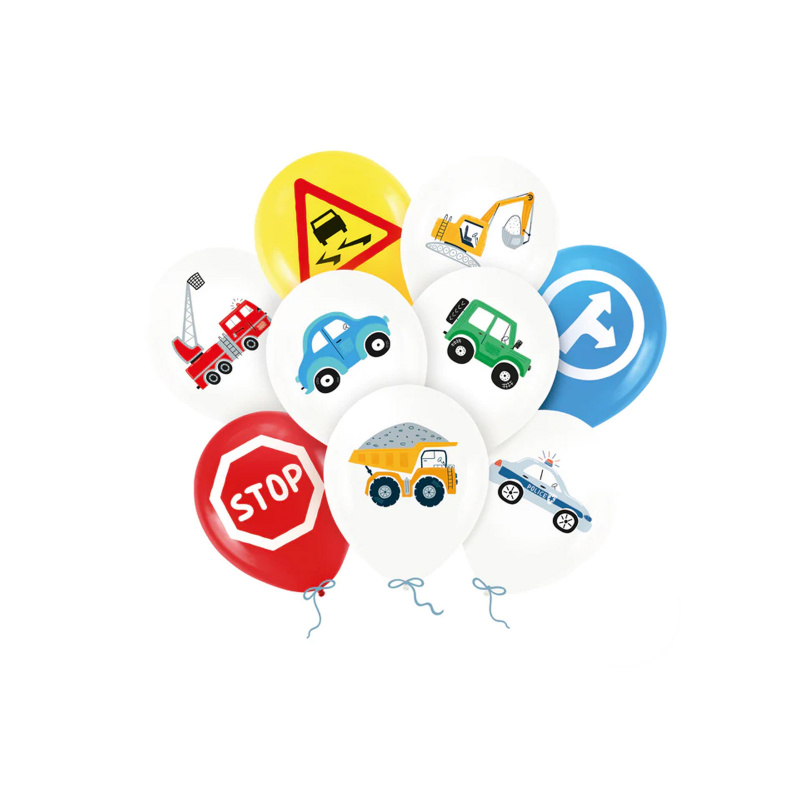 Aga4Kids Latex léggömbök Autó 30 cm 9 db