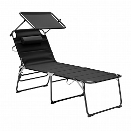 Aga Kerti nyugágy XXL napellenzővel Fekete - 2. MINŐSÉG