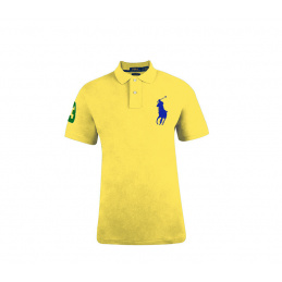 Ralph Lauren póló CUSTOM-FIT sárga Big Pony kék