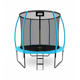 Aga SPORT EXCLUSIVE trambulin 250 cm világoskék + védőháló + létra