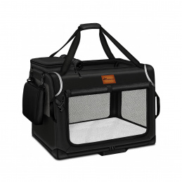 Tresko Kutya- és macskaszállító láda 61x42x42 cm Fekete