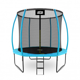 Aga SPORT EXCLUSIVE trambulin 250 cm világoskék + védőháló + létra