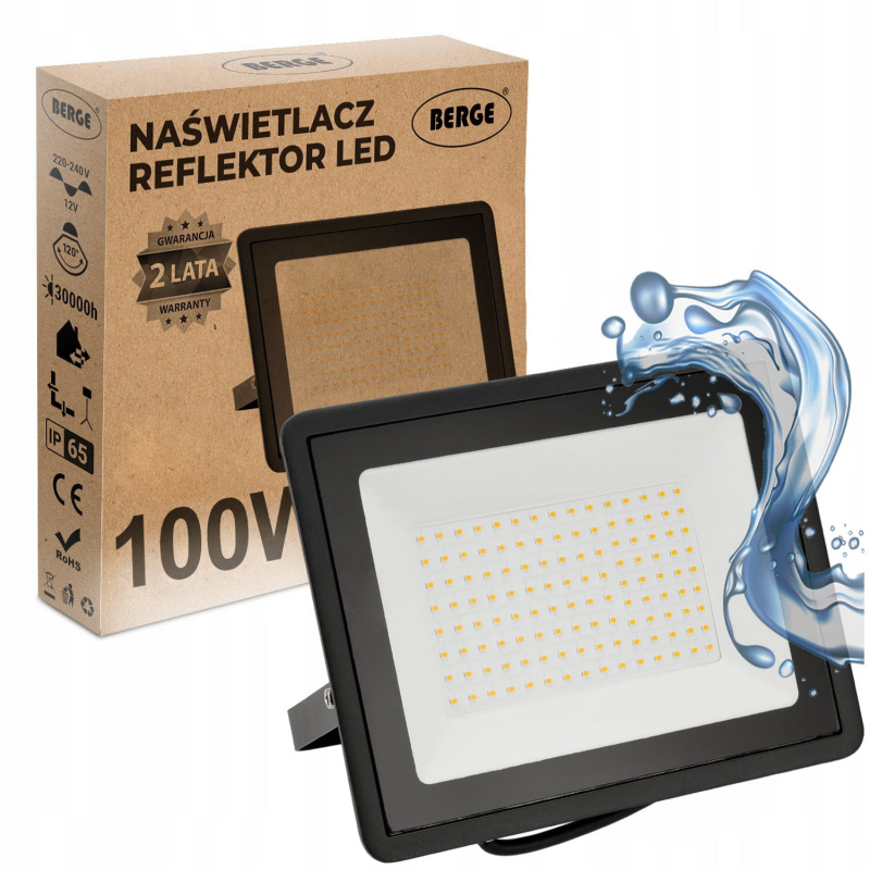 LED reflektor 100W IP65 semleges fehér