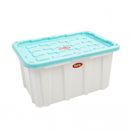 Doloni Tárolódoboz fedéllel 75x51x37 Fehér/Türkiz