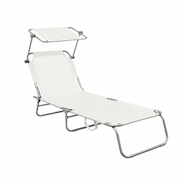 Linder Exclusiv Kerti napozóágy napellenzővel Bézs színben