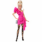 Barbie Deluxe Style Modelka v růžových šatech s volánem JJN73
