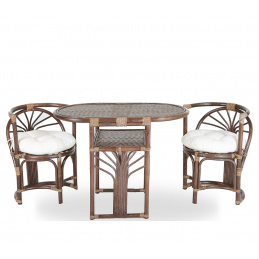 Aga Rattan  ülőgarnitúra szett VULPES Choco White