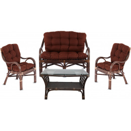 Aga Rattan ülőgarnitúra szett BUTEO 2 Choco Sötétbarna