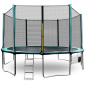 Aga SPORT PRO Trambulin 430 cm Sötétzöld + védőháló + létra + cipőtartó zseb