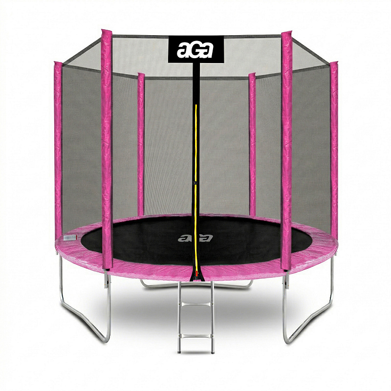 Aga SPORT TOP Trambulin 250 cm Rózsaszín + védőháló + létra
