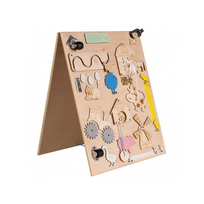 Aga4Kids Oktató kétoldalas tábla Farma Természetes MT15