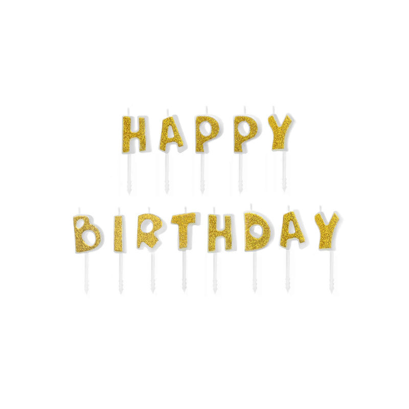 Születésnapi tortagyertyák arany színben