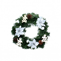 Aga Karácsonyi koszorú 40 cm Ezüst
