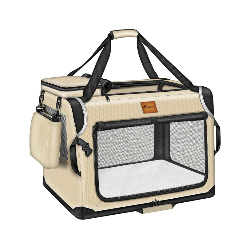 Tresko Szállítóbox kutyáknak és macskáknak 92x63x63 cm Bézs