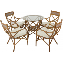 Aga Rattan  ülőgarnitúra  szett PANJI Sötét méz/ fehér