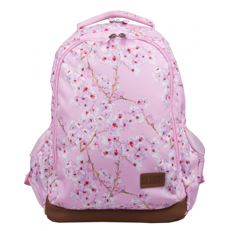St.RIGHT Iskolatáska kétkomorás Flowers