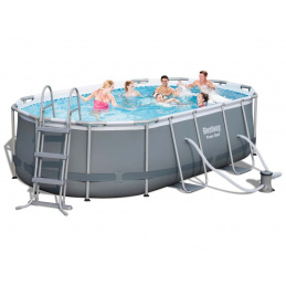 Bestway Power, ovális, acélkeretes medence  4,88 x 3,05 x 1,07 m 56448 + szűrőbetétes szűrés