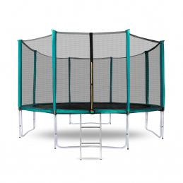 Aga SPORT PRO Trambulin 366 cm Sötétzöld + védőháló + létra